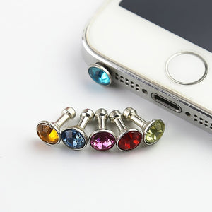 5 piece Universal 3.5mm Diamond Dust Plug Mobile Phone accessories gadgets Earphone enchufe del polvo Plugs For iPhone 5 5s 6 6s