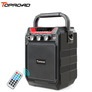 TOPROAD Portable Bluetooth Speaker Wireless 3D Sound System Stereo Music Subwoofer Support AUX FM TF Microphone Remote Control