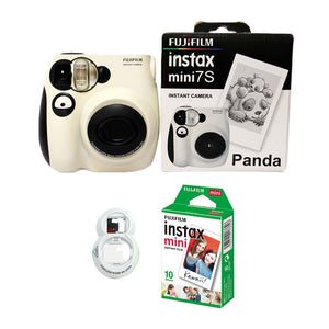 100% Authentic Fujifilm Instax Mini 7s Instant Photo Film Camera, with 10 Sheets Fuji Instax Mini White Film and Selfie Lens