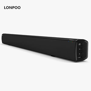 LONPOO Home Theater 40W Bluetooth Soundbar TV AUX Optic Bluetooth Soundbar Speakers Bass Soundbar Speaker for TV