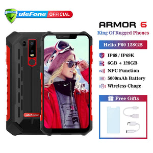 Ulefone Armor 6 IP68 Waterproof Mobile Phone Android 8.1 Helio P60 Octa Core 6GB 128GB Face ID NFC IP69K Rugged Smartphone