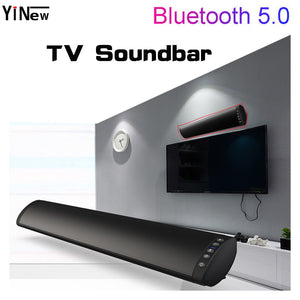 20W TV Soundbar Bluetooth 5.0 Wireless Speaker FM Radio Wall mount Home Theater System Surround Sound Box Stereo bass Subwoofer