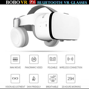 BOBO VR Z6 Bluetooth 3D Glasses Virtual Reality Box Google Cardboard Stereo Mic Headset Helmet for 4.7-6.5" Smartphone+Joystick