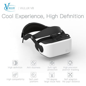 V8 Glass  PC Helmet 3D Glasses Headset Game Movie Virtual Reality Headset PC Connected Head-mounted Display 73Hz Refresh Rate