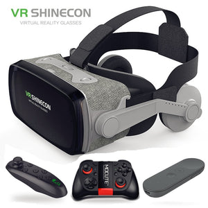 hot!2019 Shinecon Casque 9.0 VR Virtual Reality Goggles 3D Glasses Google Cardboard VR Headset Box for 4.0-6.3 inch  Smartphone