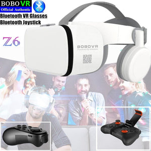 BOBO VR Z6 Bluetooth 3D Glasses Virtual Reality Box Google Cardboard Stereo Mic Headset Helmet for 4.7-6.5" Smartphone+Joystick