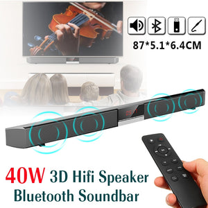 40W Bluetooth Speaker TV Soundbar hifi Subwoofer Bass sound bar Bluetooth Speaker Home Theater System Remote Control Boombox