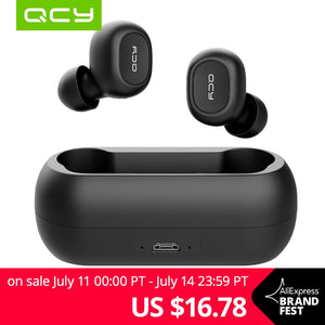 QCY QS1 T1C TWS Earphones Bluetooth V5.0 Headset 3D Stereo Sports Wireless  Earbuds with Dual Microphone and Charging box