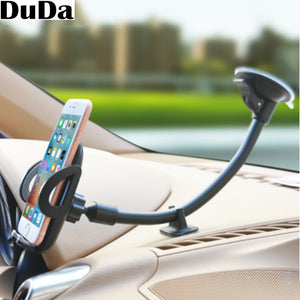 Luxury Long Arm Universal Mobile Cell Phone Car Holder Stand Windshield Mount For iPhone7 6S oppo find x ABS Material Support