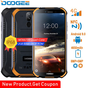 DOOGEE S40 4GNetwork Rugged Mobile Phone 5.5inch Display 4650mAh MT6739 Quad Core 3GB RAM 32GB ROM Android 9.0 8.0MP IP68/IP69K