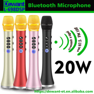 L-698DSP 20W professional DSP dynamic Bluetooth wireless microphone speaker for mobile phone karoke with FM radio transmitter