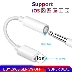 For iPhone 3.5mm Headphone Jack Adapter Audio Cable Compatible For iPhone X XS MAX XR 8 7 Plus Audio Adaptador Phone Accessories