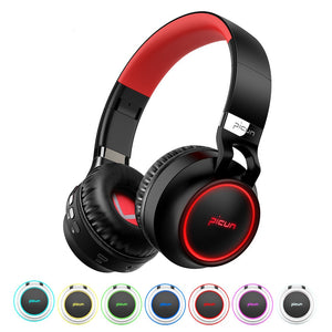 P60 Wireless Headphones Bluetooth Headphone Support 7 Colors Glowing 24 Hours Working Time MP3 Player With MIC For Phone PC