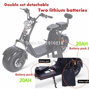 Two-seat With APP Off Road Big Tire Motorcycle Two Wheel 18*9.5inch City Hoverboard Harley  Electric Scooter