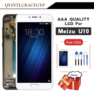 AAA Quality For Meizu U10 Touch Screen Digitizer + LCD Display For Meizu U10 5.0 inch Cellphone With Frame Free Shipping