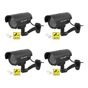 4pcs Waterproof Fake Camera Dummy Outdoor Indoor Bullet Security CCTV Surveillance Camera Flashing Red LED Free Shipping