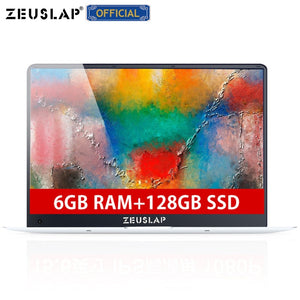 ZEUSLAP-X5 15.6inch 1920X1080P 6GB Ram+128GB SSD Windows 10 system Ultrathin Quad Core Fast Boot  Laptop Netbook Computer