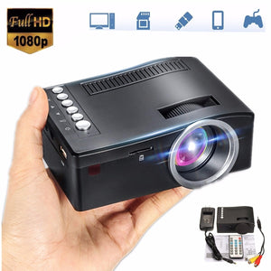 Mini  Cinema Home Theater System 1080P HD Multimedia Projector TV AV USB TF HDMI PC LED Digital Pocket Home Projector Home