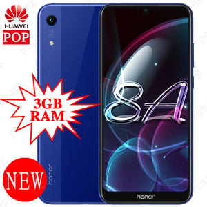 Global ROM Huawei Honor 8A Smartphone 6.09 Inch Full Screen 3GB RAM Android 9.0 Octa Core Moboile Phone Face Unlock 3 Cards Slot