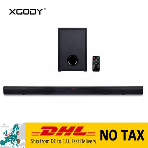 XGODY Bluetooth Speaker Soundbar for Home Theater RCA Coaxial & Optical Powerful Subwoofer Speaker with Remote Control 40W