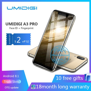 UMIDIGI A3 Pro 5.7"19:9 Full Screen smartphone 3GB+32GB Android 8.1 12MP+5MP mobile phone Dual 4G GSM+FHD+OTG unlocked cell phon