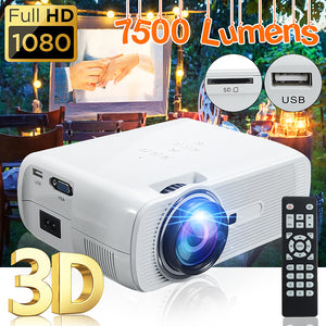 Mini 7000Lumens Full HD LED Projector 3D Portable Home Theater Cinema LCD Wireless HDMI AV/VGA/USB/SD/HDMI/TV Multimedia Beamer