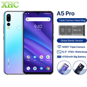 Global Version UMIDIGI A5 PRO Android 9.0 Octa Core Mobile Phone 6.3'FHD+ 16MP Triple Camera 4GB RAM Celular Dual SIM Smartphone