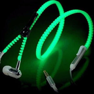 Glowing Zipper Headphones Luminous Headset Sport Earbuds Music Wired Earphones for iPhone Samsung Xiaomi 3.5mm headset Plug